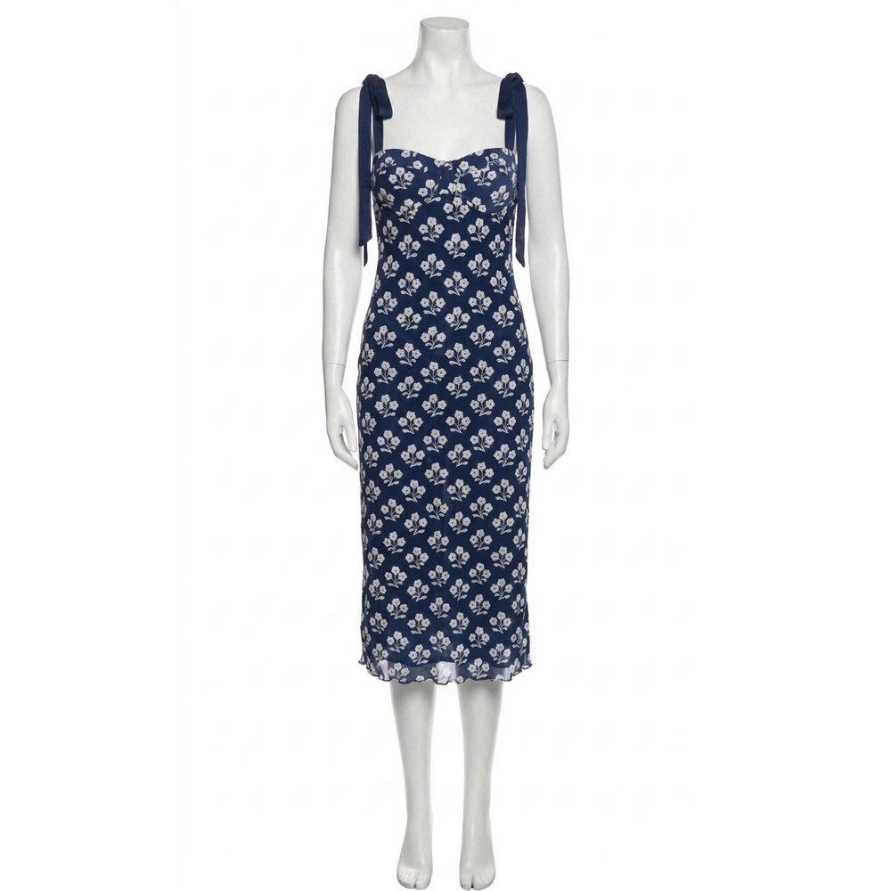 NEW FREE PEOPLE printed got glam slip dress in navy combo